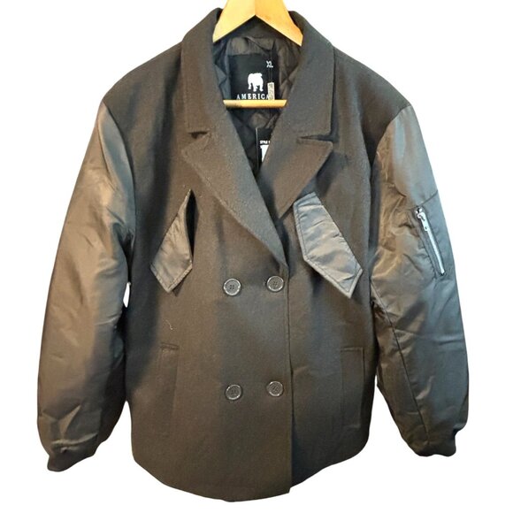 America Stitch NWT Chocolate Brown Double Breasted Mens Jacket Sz XL
